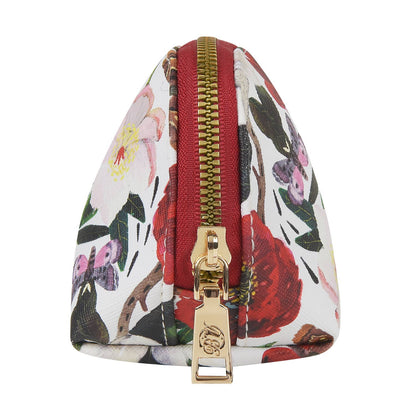 Vegan Leather Zip Pouch (Peonies Style)