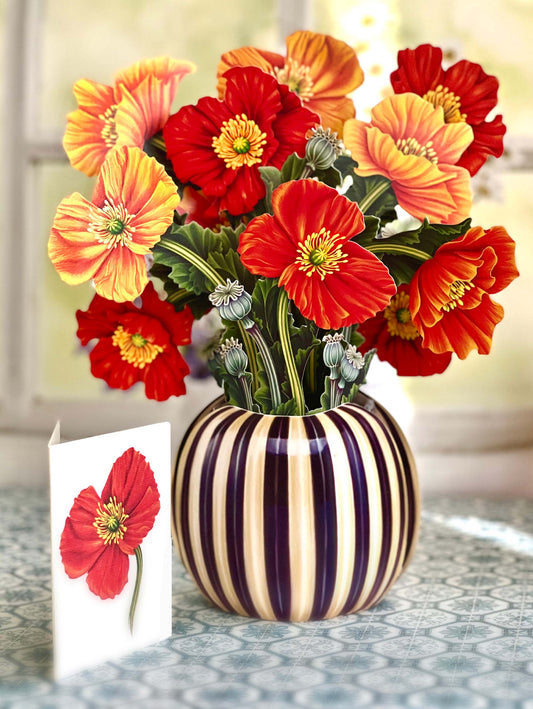 French Poppies Pop-Up Greeting Card