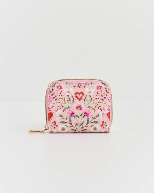 Floral Heart Pink Wallet