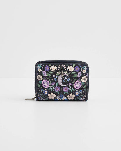 Selene Print Small Wallet in Navy