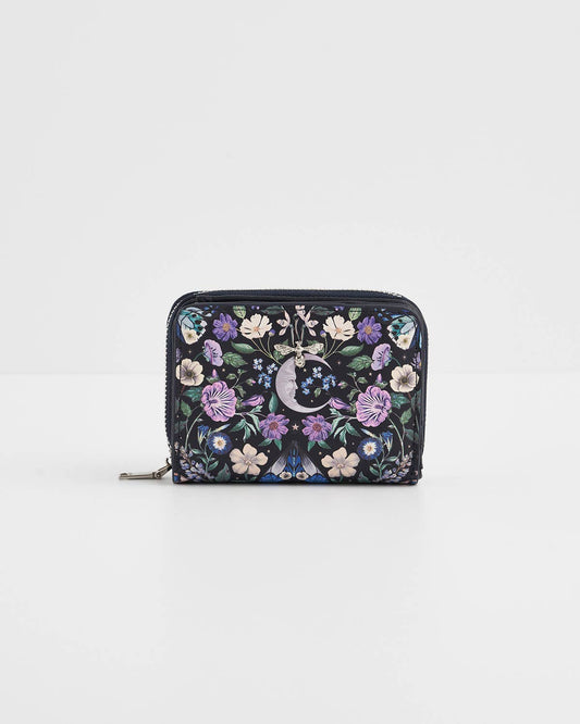 Selene Print Small Wallet in Navy