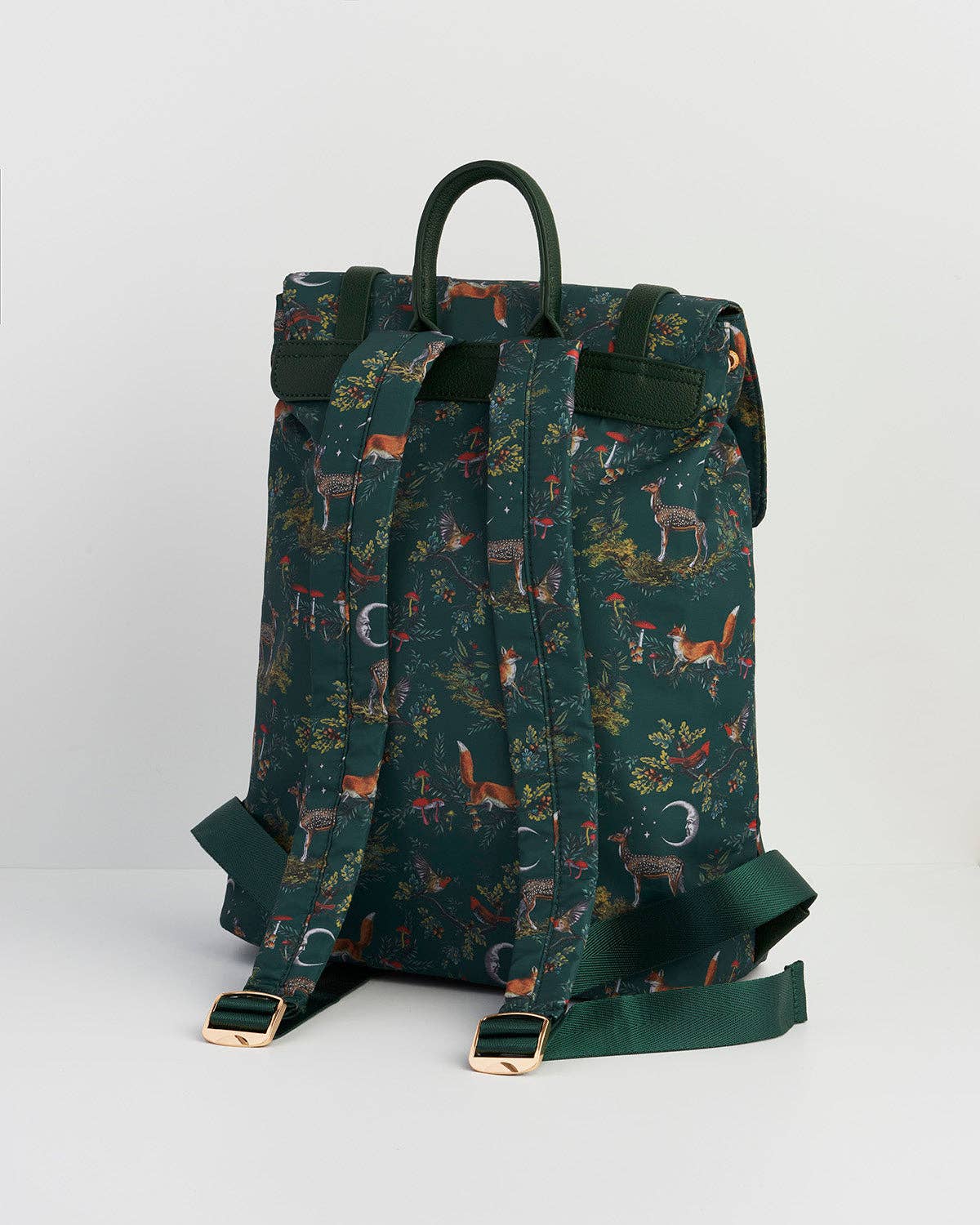 Into the Woods Green Buckle Medium Backpack