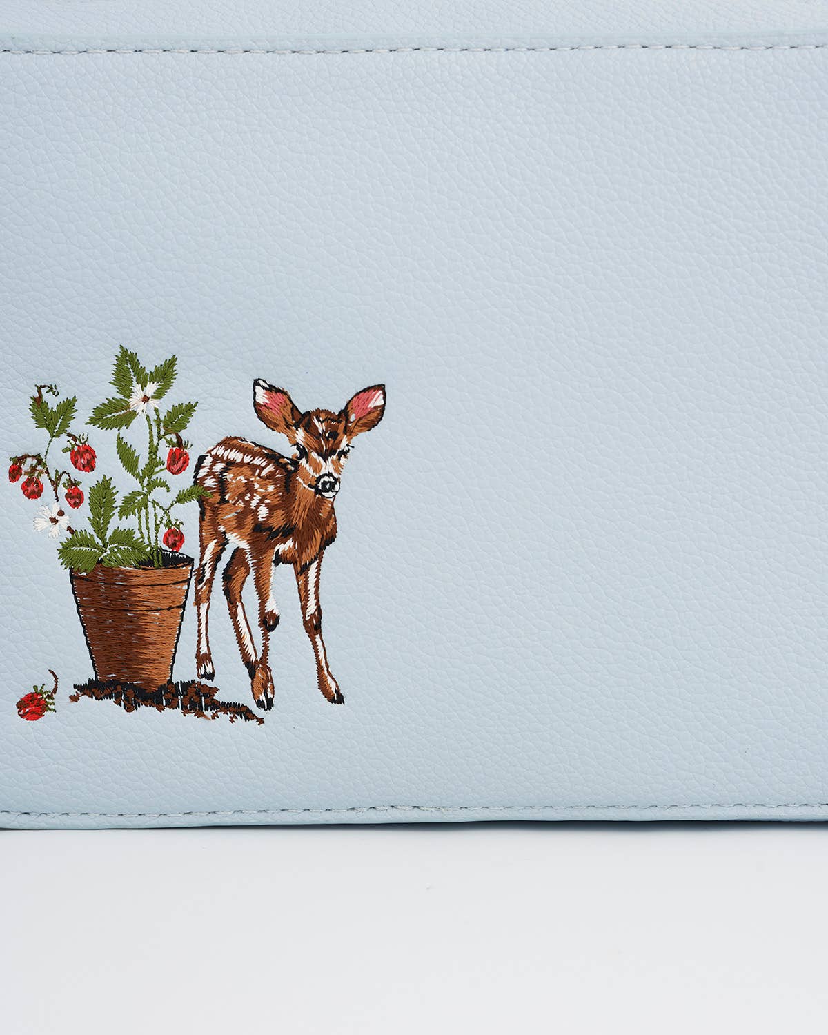 Strawberry & Fawn Blue Embroidered Camera Bag