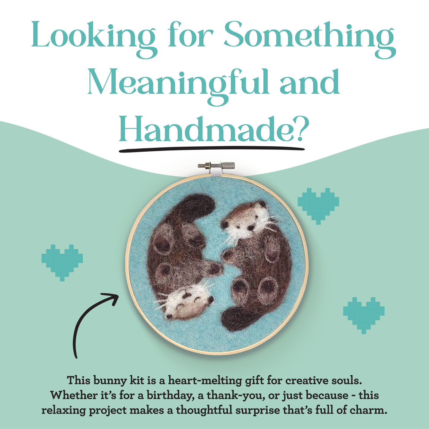 Otters in a Hoop Needle Felting Craft Kit