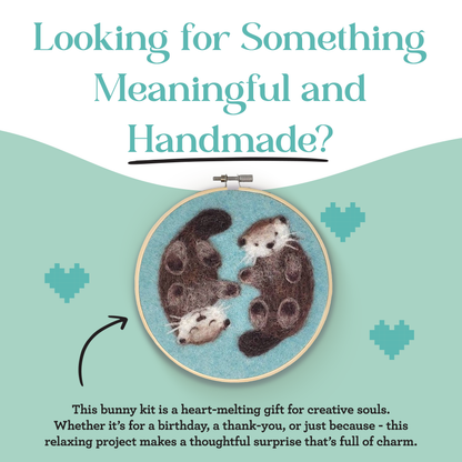 Otters in a Hoop Needle Felting Craft Kit