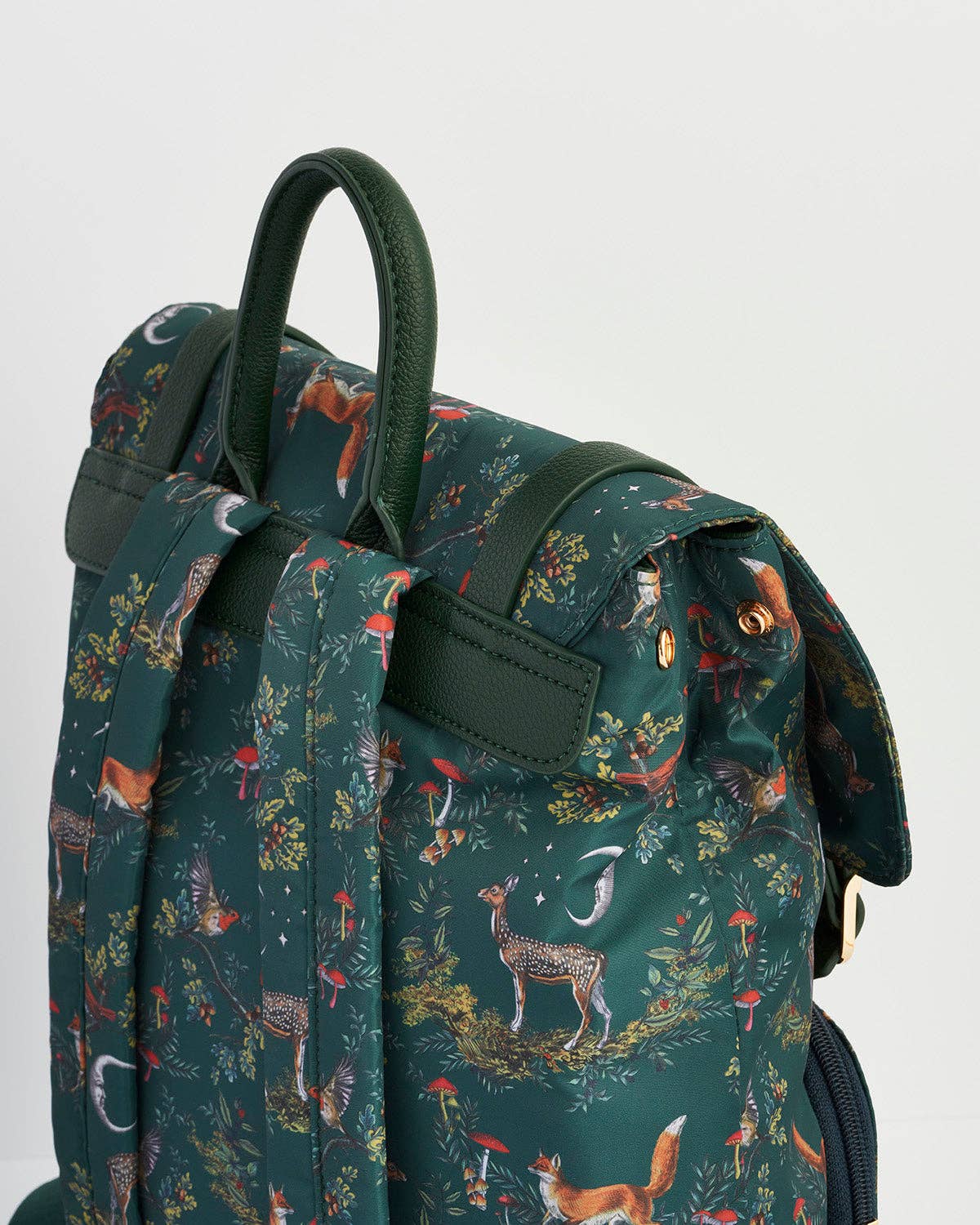 Into the Woods Green Buckle Medium Backpack