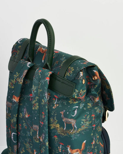 Into the Woods Green Buckle Medium Backpack