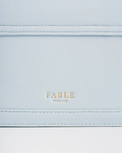Bird Blue Embroidered Foldover Bag