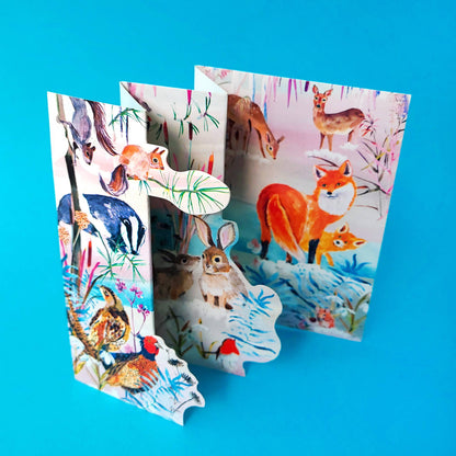 Wild Winter's Song Fox Tri-fold Card Pack