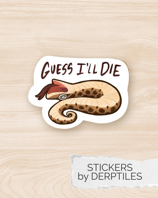 "Dying" Hognose Sticker