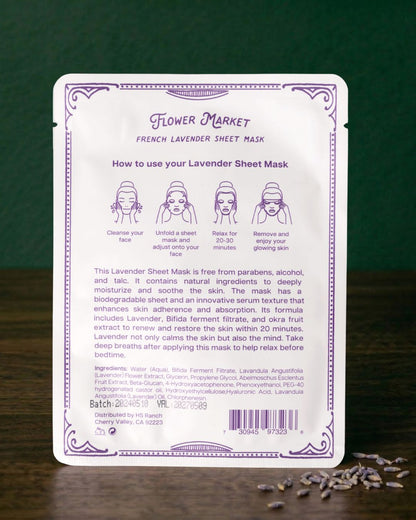 French Lavender Sheet Mask – Natural, Soothing, Paraben-Free
