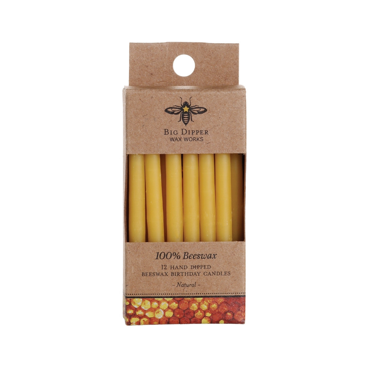 Natural Beeswax Birthday Candles, Hand-Dipped & Pure