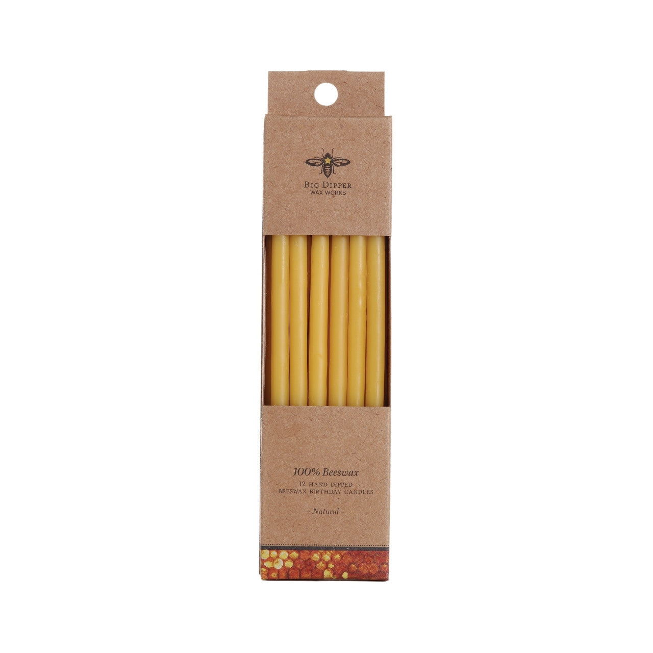 Natural Beeswax Birthday Candles, Hand-Dipped & Pure