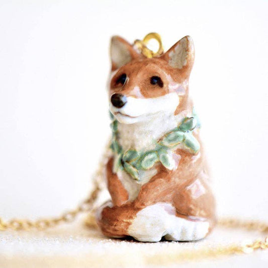 Fox with Garland Necklace