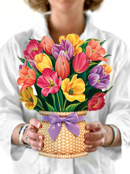 Festive Tulips Pop-Up Greeting Card